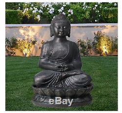 Bronze Buddha Outdoor Garden Patio Statue Fountain Modern LED Light Water New