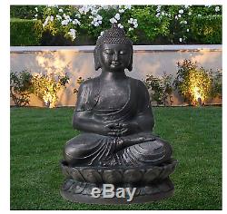 Bronze Buddha Outdoor Garden Patio Statue Fountain Modern LED Light Water New