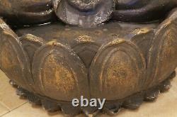 Bronze Buddha Water Feature Fountain Cascade with Lights Garden Outdoor Decor