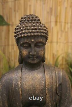 Bronze Buddha Water Feature Fountain Cascade with Lights Garden Outdoor Decor