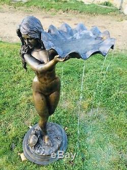 Bronze Garden Water Fountain Sea Nymph