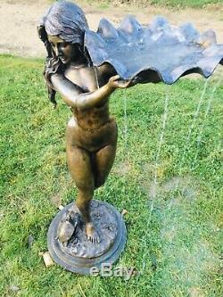 Bronze Garden Water Fountain Sea Nymph