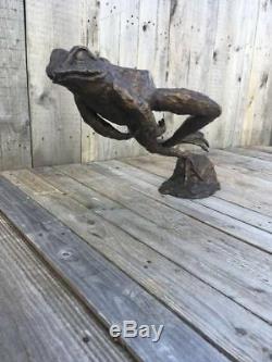 Bronze Leaping Frog Bronze Frog Fountain Sculpture Bronze Frog Water Feature