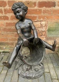 Bronze Sculpture Water Feature / Fountain Boy with Bucket Outdoor Garden