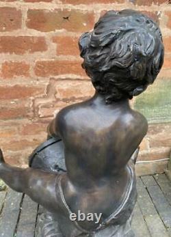 Bronze Sculpture Water Feature / Fountain Boy with Bucket Outdoor Garden