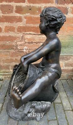 Bronze Sculpture Water Feature / Fountain Boy with Bucket Outdoor Garden