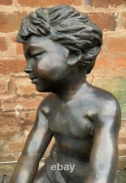 Bronze Sculpture Water Feature / Fountain Boy with Bucket Outdoor Garden