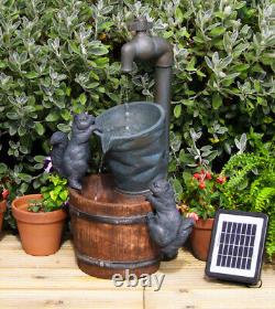 Buckets Tap Water Feature Solar Powered Cascade Fountain Primrose Garden H72cm