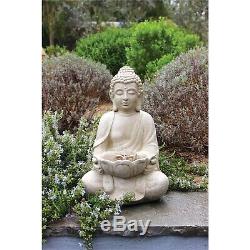 Buddha Lotus Fountain Water Feature Indoor Outdoor Garden Ornament Gift