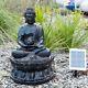 Buddha Solar Led Light Fountain Water Feature Pump Outdoor Garden Decor Gift