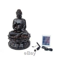 Buddha Solar LED Light Fountain Water Feature Pump Outdoor Garden Decor Gift