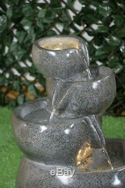 COVENT GARDEN Modern Water Feature Fountain Gloss Granite Lights Self-Contained