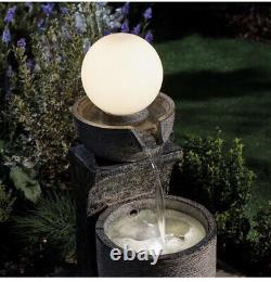 Cascading Bowl Water Feature Globe Light 80 Cm Garden Fountain Ornament