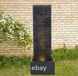 Cascading Garden Electric Water Feature Fountain Waterfall LED Pump Statue Decor