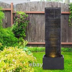 Cascading Garden Electric Water Feature Fountain Waterfall LED Pump Statue Decor