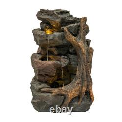 Cascading Outdoor Water Feature Electric Garden Fountain Cement