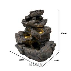Cascading Outdoor Water Feature Electric Garden Fountain Cement