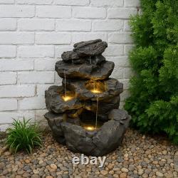 Cascading Outdoor Water Feature Electric Garden Fountain Cement