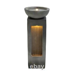 Cascading Outdoor Water Feature Electric Garden Fountain Cement Grey 2 Warm