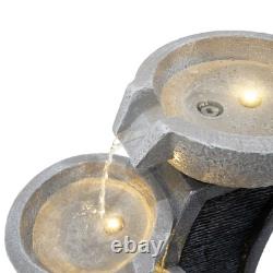 Cascading Outdoor Water Feature Electric Garden Fountain Polyresin Grey 5 Warm