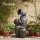 Cascading Pots Water Feature Fountain Waterfall 62cm Garden Ornament By Serenity