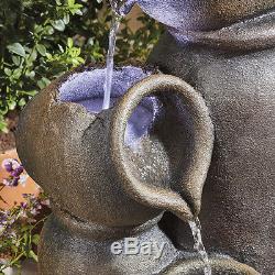 Cascading Pots Water Feature Fountain Waterfall 62cm Garden Ornament by Serenity