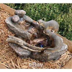 Cascading Sea Otters LED Illuminated Home Garden Water Feature Fountain