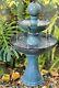 Cascading Water Fountain Tiered Feature With Lights Waterfall Ceramic Bird Bath