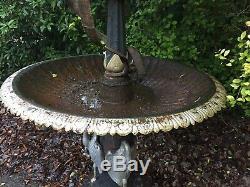 Cast Iron 3 Tier Water Fountain Feature Antique