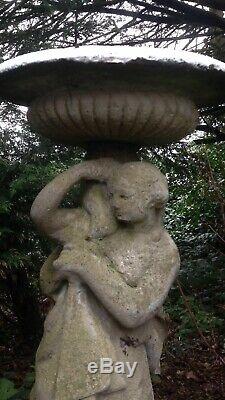 Classical Antiqued Lady Astor Garden Water Fountain In Reconstituted Stone