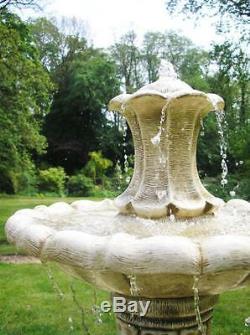 Classical Stone Garden Fountain Water Feature Outdoor 3 Tier Cascade