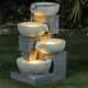 Columns 4 Tier Jar Jug Water Feature Fountain Cascade Garden Stone Effect New