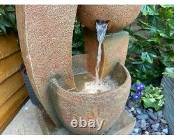 Companion Water Feature, Mains Powered Fountain with LED Lights, Garden Waterfall