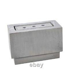 Contemporary Rectangular GARDEN Water Feature Pebble Cement FOUNTAIN 6 LED light