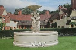 Contempory Tate Pool Surround, Maidens Statue Stone Garden Water Fountain Feature