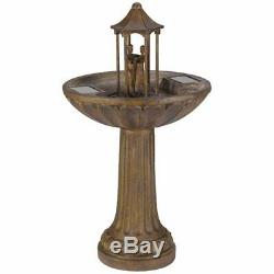 Dancing Couple Solar Powered Fountain Water Feature Ideal Garden & Patio Gift