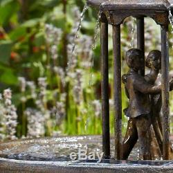 Dancing Couple Solar Powered Fountain Water Feature Ideal Garden & Patio Gift