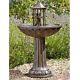Dancing Couple Water Fountain Feature Bronze Effect Garden Solar Powered Outdoor