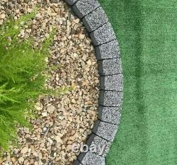 Dark gray water garden feature granite circle fountain base slab