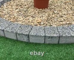 Dark gray water garden feature granite circle fountain base slab