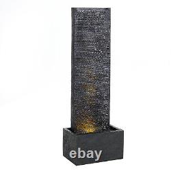 Decorative Cascade Garden Water Feature In/Outdoor Fountain LED Light Patio Deco