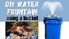 Diy Water Fountain Using A Bucket And Solar Pump Cheap And Easy Upcycle Recirculating Fountain