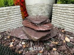 Drilled 4 Stack Paddle Stone Garden Water Feature, Outdoor Fountain Great Value