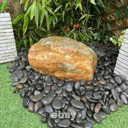 Drilled Natural Boulder 27 Garden Water Feature, Outdoor Fountain Great Value