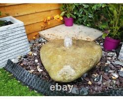 Drilled Natural Boulder 92 Garden Water Feature, Outdoor Fountain Great Value