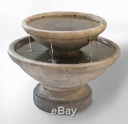 Duo Bowl Garden & Landscape Fountain Water Feature in Sepia