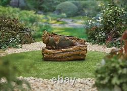 Easy Fountain Balsam Pools LED Natural Garden Water Feature Wood Stone Effect
