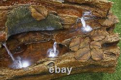 Easy Fountain Balsam Pools LED Natural Garden Water Feature Wood Stone Effect