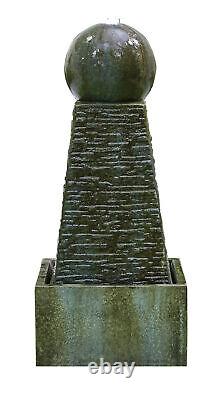 Easy Fountain Impressions Obelisk Falls LED Garden Water Feature Stone Effect