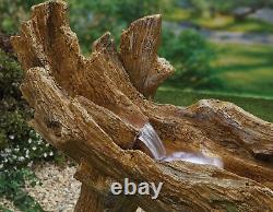 Easy Fountain Knotted Willow Falls LED Natural Garden Water Feature Wood Effect